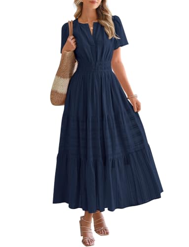 BTFBM Womens Summer 2026 Casual Midi Maxi Dresses,M,Navy