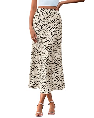BTFBM Satin Skirts for Women Trendy 2026 Summer Fall Apricot Black